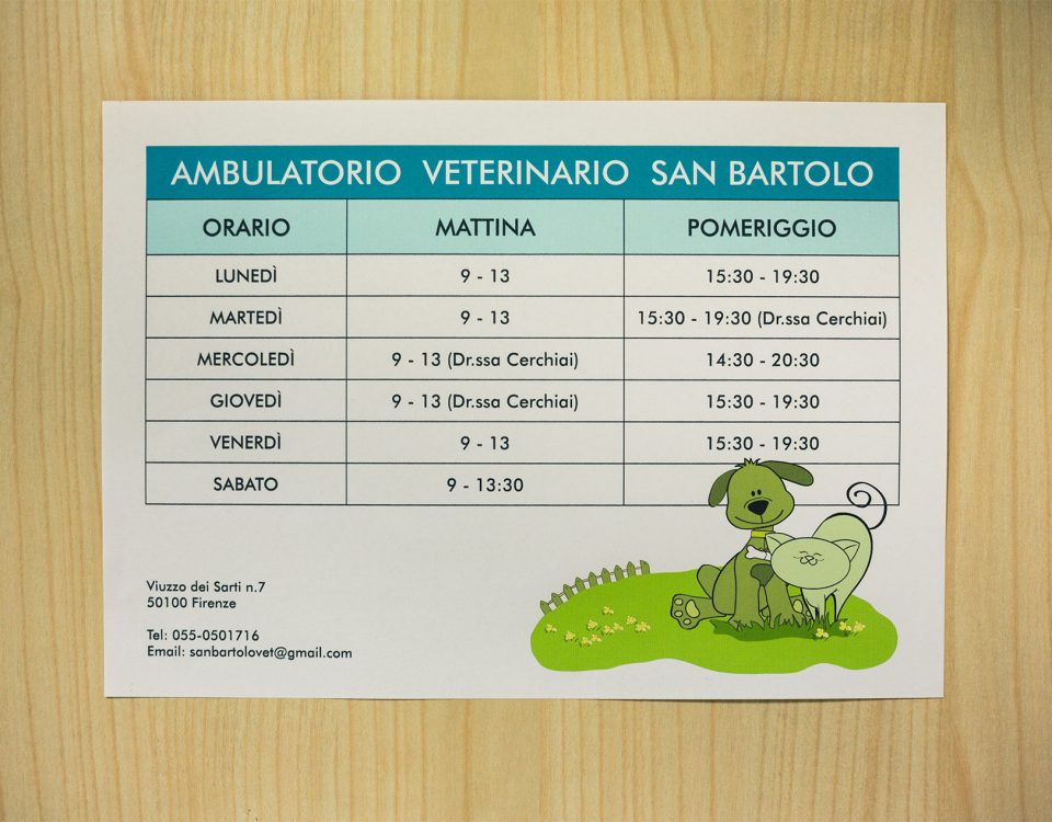 Orari ambulatorio veterinario San Bartolo, Firenze